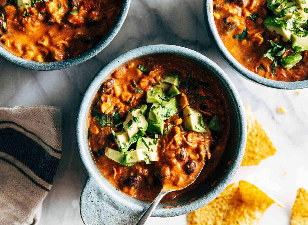 queso chicken chili roasted corn jalapeno