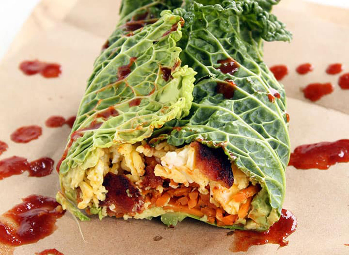 savoy cabbage breakfast burrito