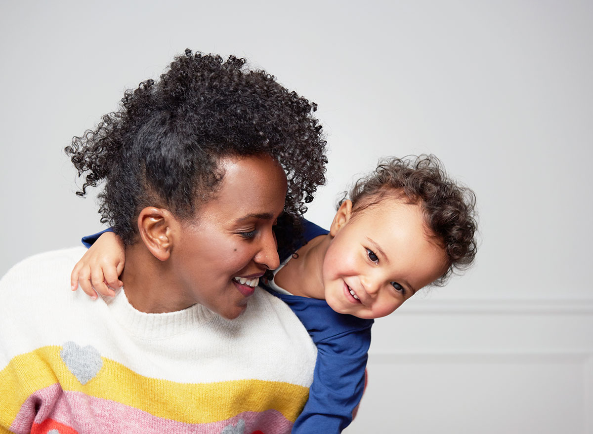 toddler and mom