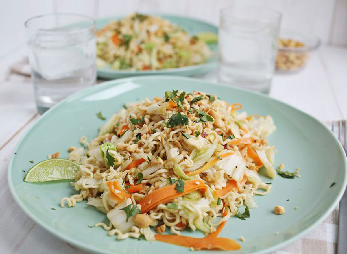 warm cabbage noodle salad