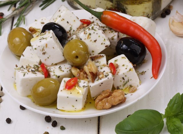olive oil, nuts and peppers