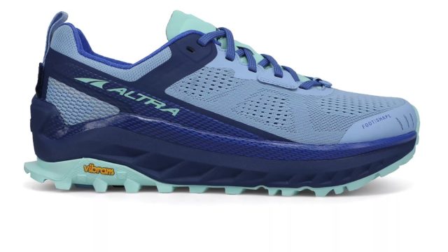 altra olympus blue sneaker on white background