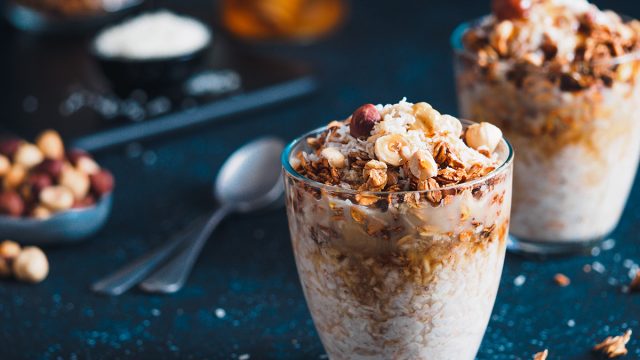 cups of oatmeal with healthy toppings