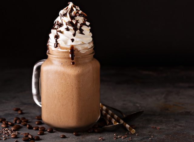 coffee frappe with whipped cream