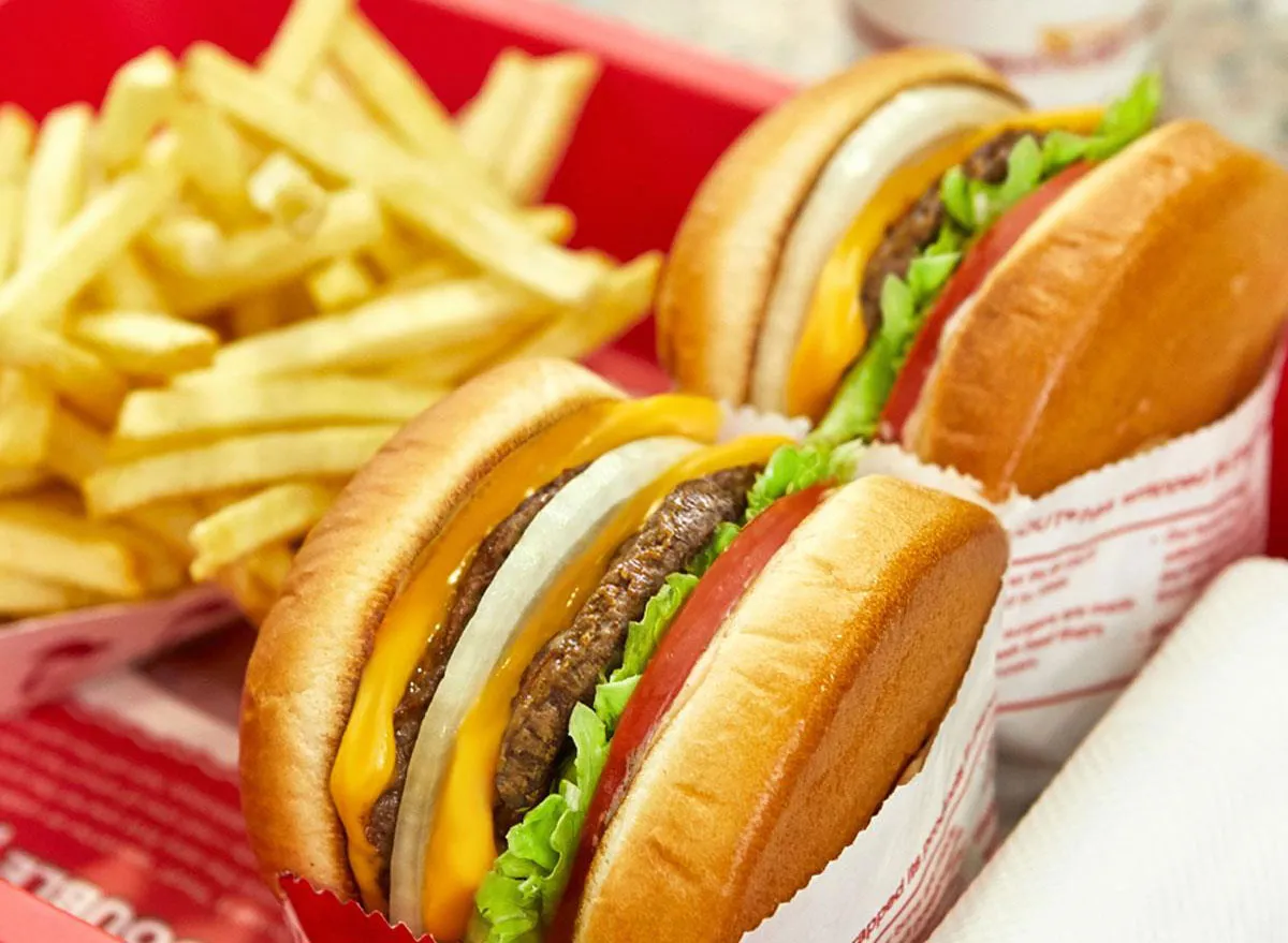 in and out burger made of