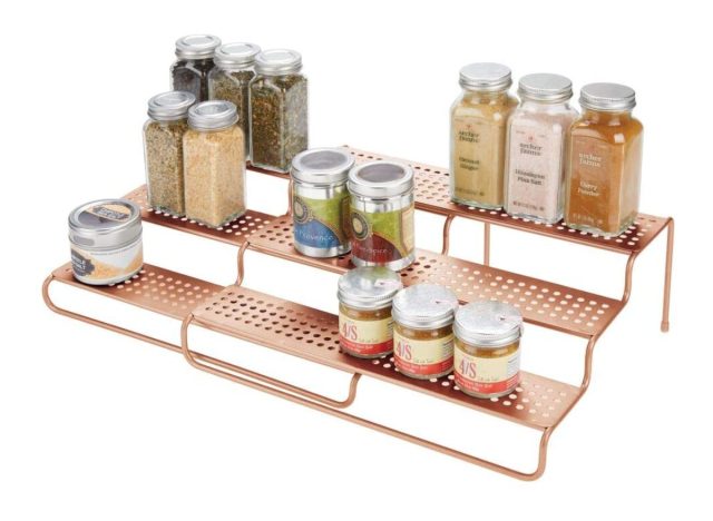 mDesign 3 tier metal expandable spice rack