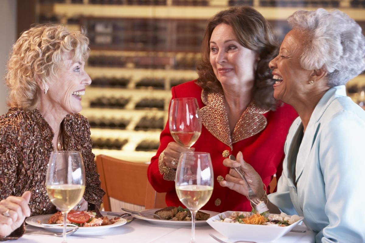 older women eating together