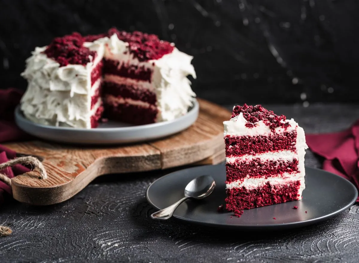 Red velvet cake slice