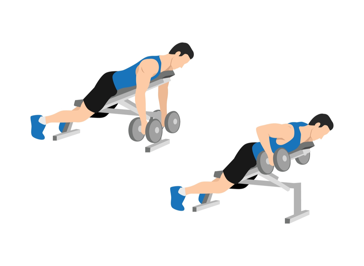 row on incline bench