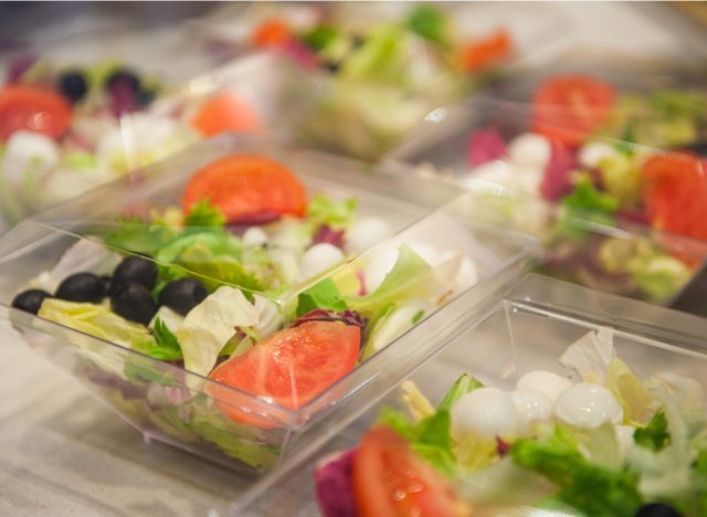 salad in plastic container