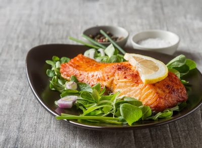 salmon with lemon