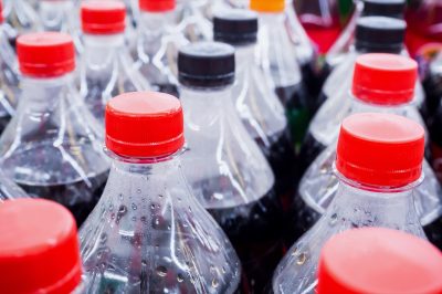 soda bottles shot from above