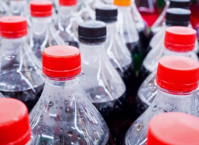 soda bottles shot from above