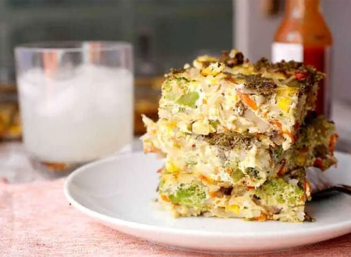 veggie pesto breakfast casserole