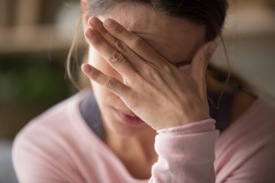 young woman having a panic attack