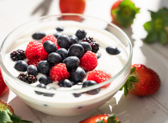 berries and yogurt