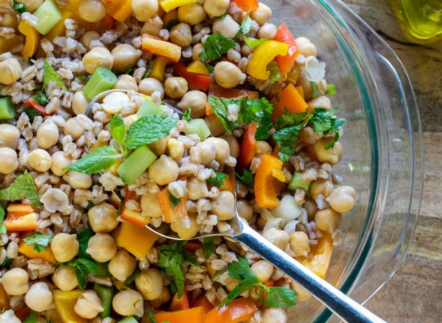 farro garbanzo bean salad