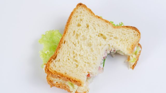 half-eaten sandwich