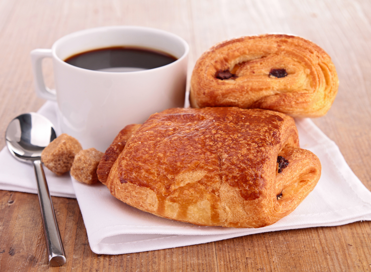 hot coffee with pastries