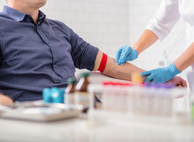 man getting blood test