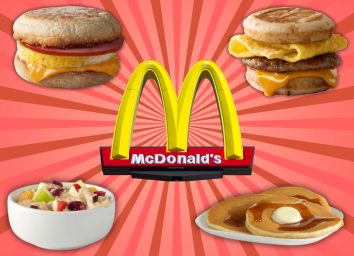 McDonald's breakfast menu collage