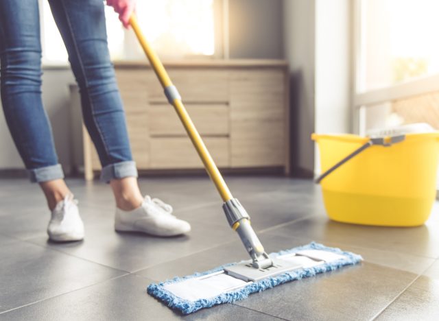 mopping floor