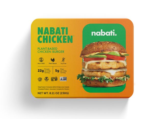 nabati foods plant-based chicken burger