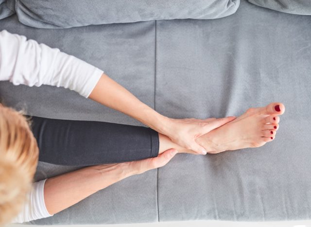 older woman with leg pain