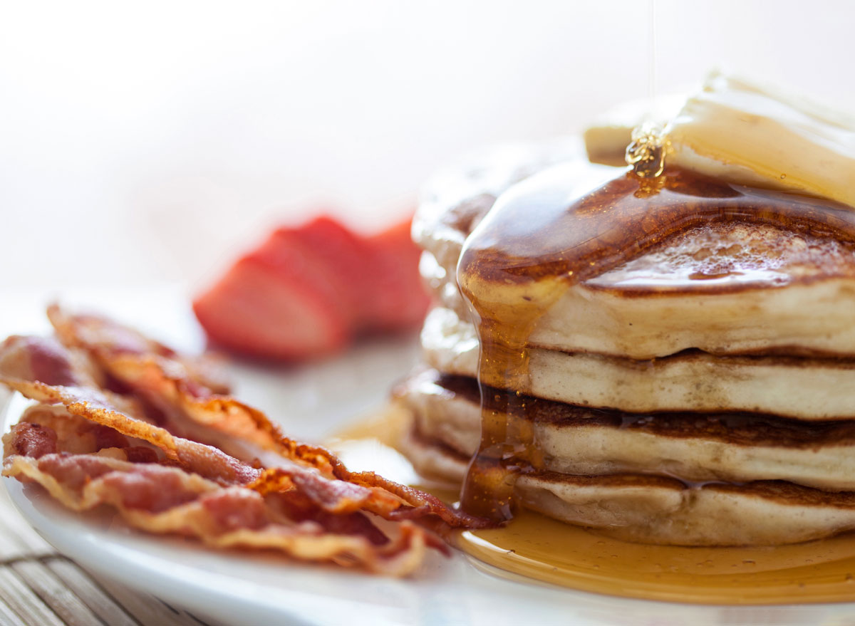 pancakes bacon breakfast