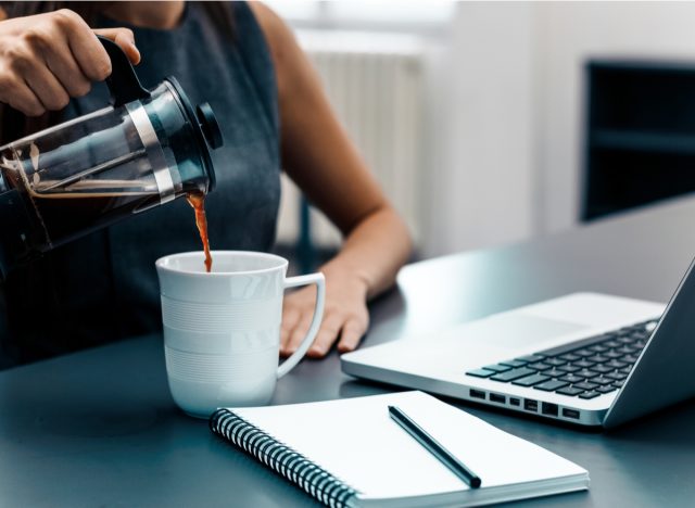 pouring coffee