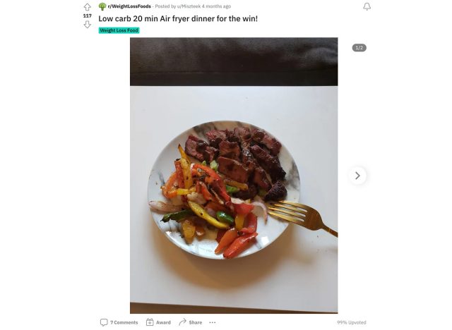 steak air fryer dinner from reddit