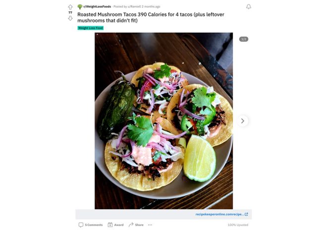 roasted mushroom tacos from reddit