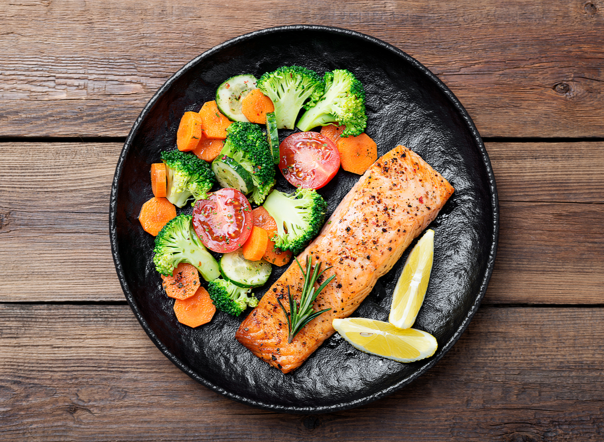 salmon and veggies