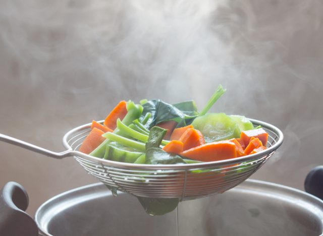steaming veggies
