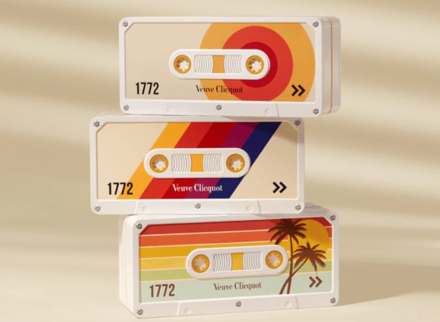 veuve clicquot cassette tapes + yellow label