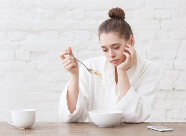 woman not wanting breakfast