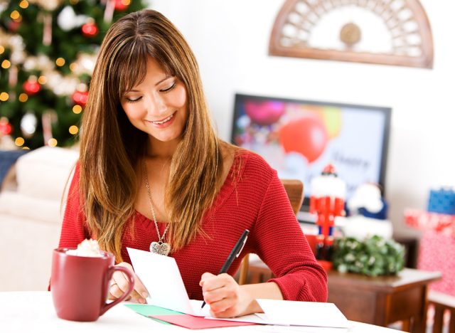 woman writing card