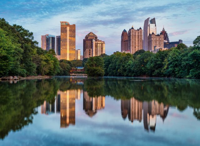 skyline view from Piedmont Park in Atlanta, Georgia