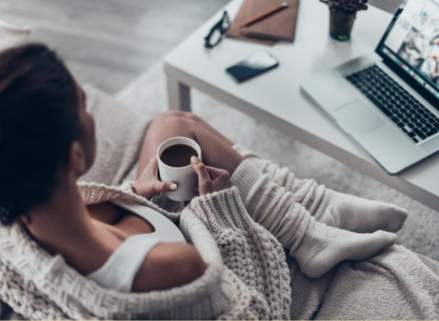 The #1 Virtual Wellness Retreat You Won't Want To Miss — Eat This Not That - Eat This, Not That 4 woman cozy on couch tunes into virtual event