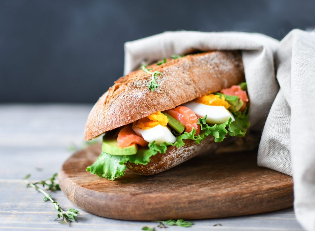 avocado smoked salmon egg sandwich