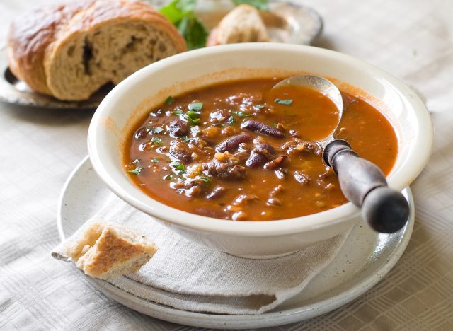 bean soup with bread