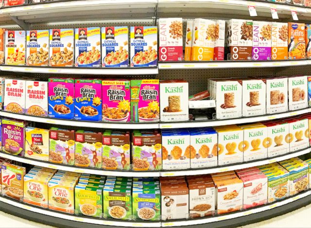 cereal on shelves