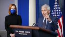 Chief Medical Advisor to the president Dr. Anthony Fauci speaks during the daily briefing in the Brady Briefing Room of the White House in Washington