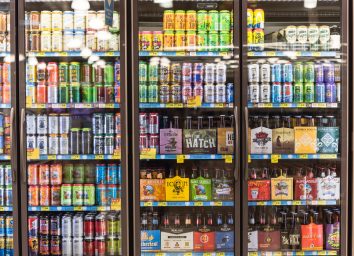 drinks in store refrigerator