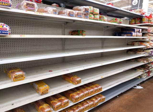 empty grocery store shelves