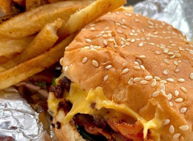 five guys bacon cheeseburger