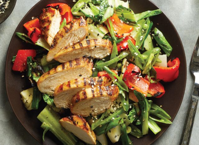 Asian juicy chicken and spicy salad