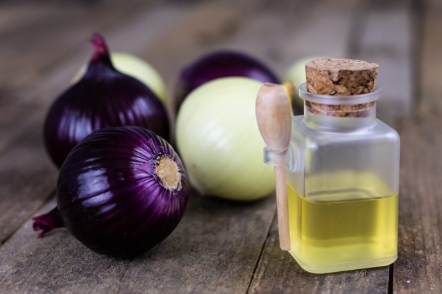Onion and medicinal juice for a cold.