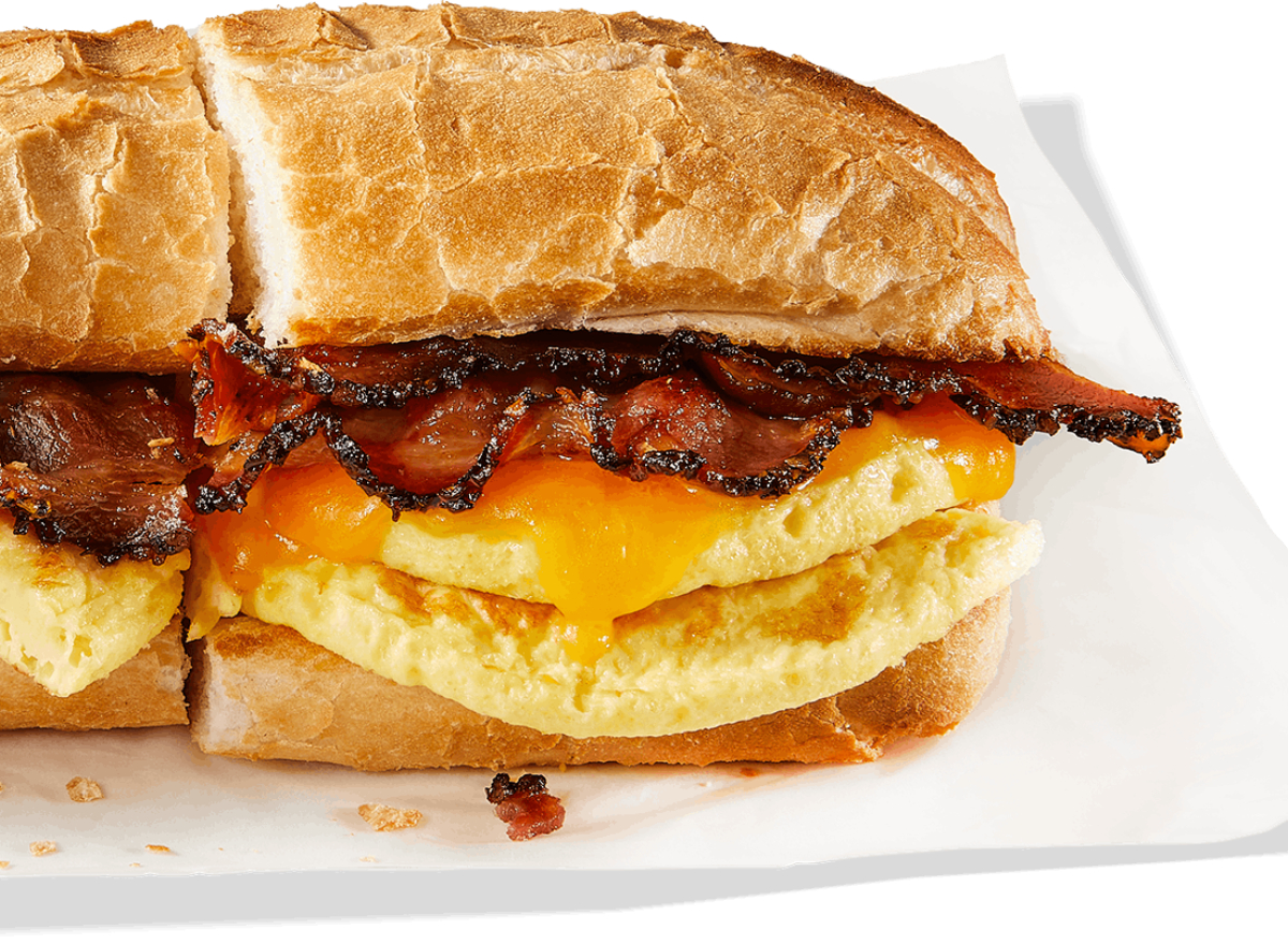 potbelly's bacon, egg, and cheddar breakfast sandwich