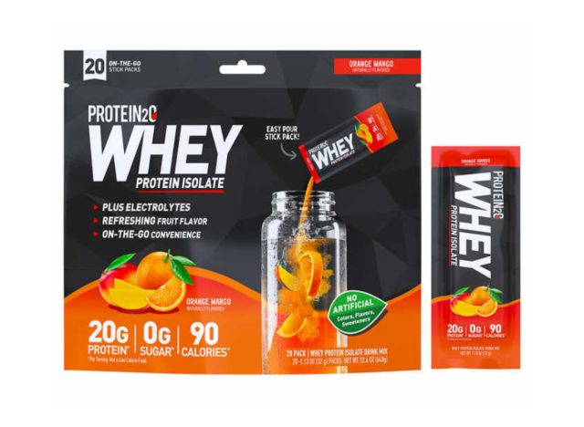 protein2o whey protein isolate stick packs